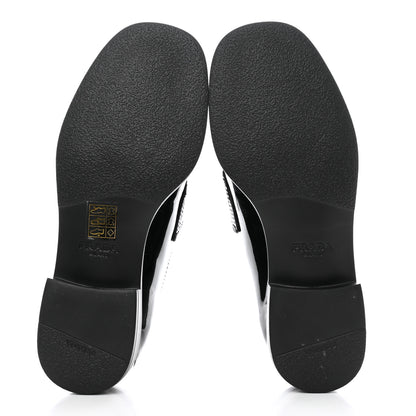 Prada Vernice Triangle 25mm Loafers 35 Black 5 of 8