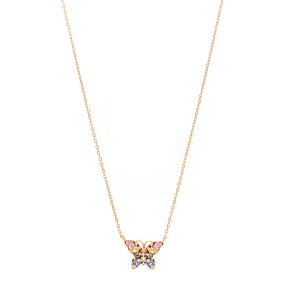 Suzanne Kalan 18K Rose Gold Sapphire Mini Princess Pastel Butterfly Pendant Necklace 1 of 4