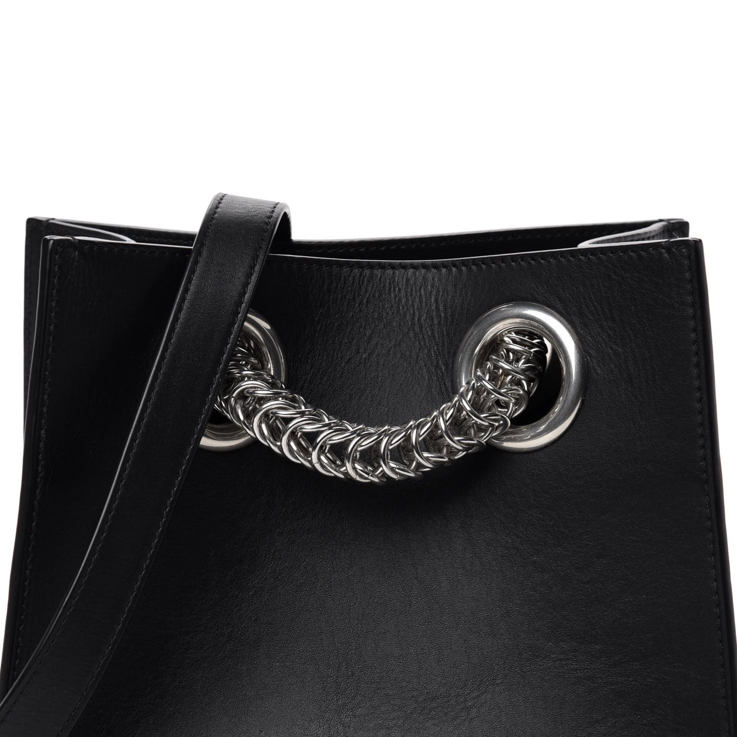 Smooth Calfskin Genesis Box Chain Bag Black
