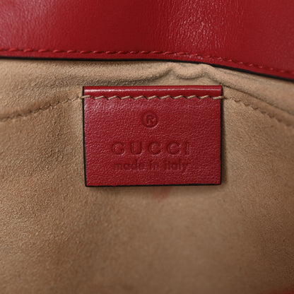 Gucci Calfskin Matelasse Mini GG Marmont Shoulder Bag Hibiscus Red 7 of 11