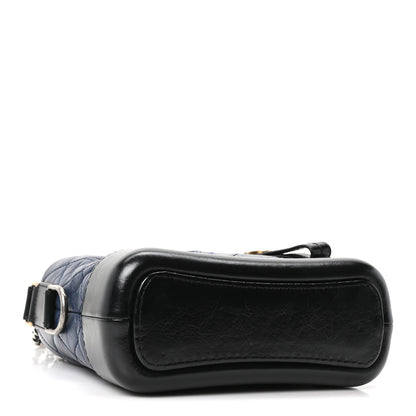 Chanel Aged Calfskin Quilted Small Gabrielle Hobo Navy Black 4 of 10