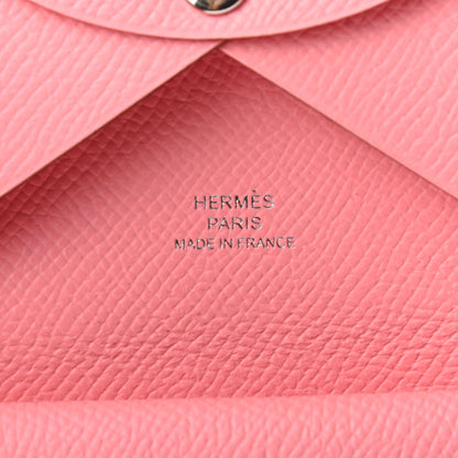 Hermes Epsom Calvi Duo Card Case Rose Confetti 6 of 8