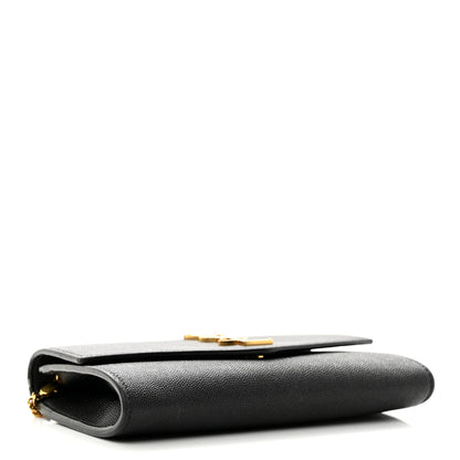 Saint Laurent Grain de Poudre Uptown Chain Wallet Black 5 of 12