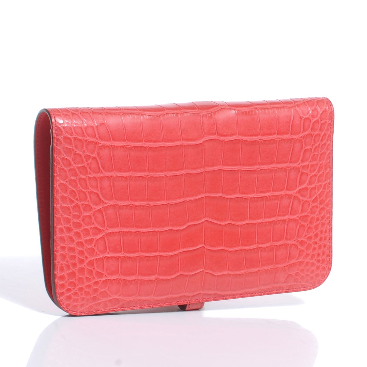 Matte Alligator Dogon Combined Wallet Bougainvillea
