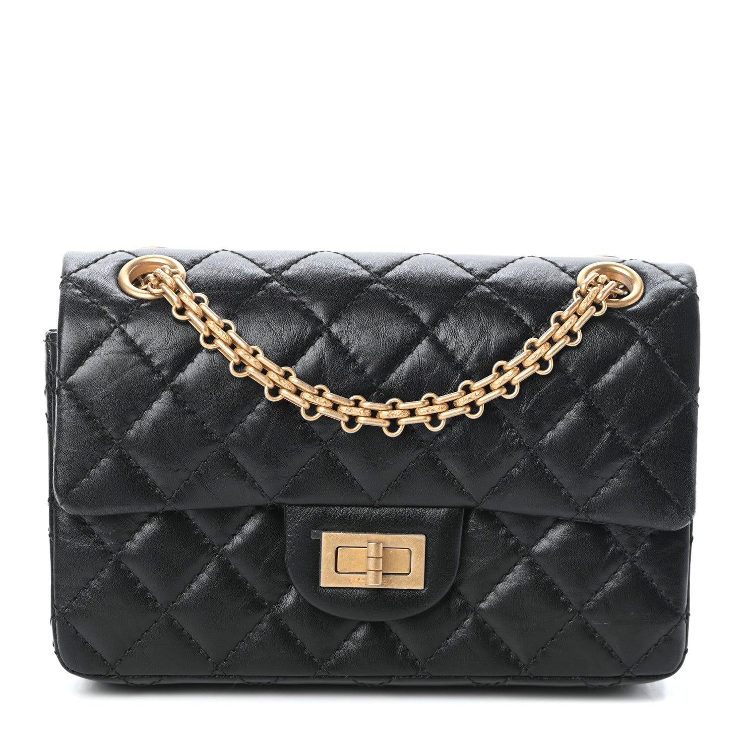 Chanel Aged Calfskin Quilted 2.55 Reissue Mini Flap Black 1 of 10