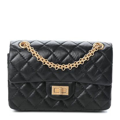 Chanel Aged Calfskin Quilted 2.55 Reissue Mini Flap Black 1 of 10