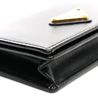 Prada Vitello Move Triangle Logo Card Holder Black 10 of 10