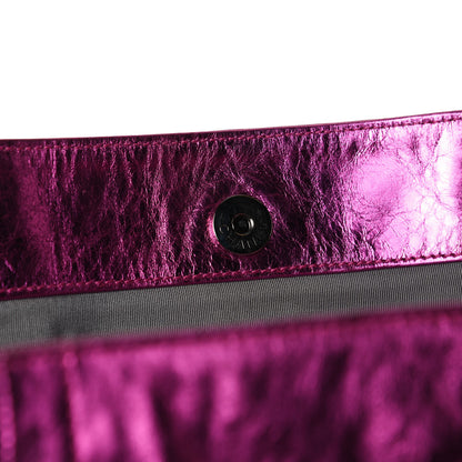 Chanel Metallic Cracked Calfskin Small Modern Chain Tote Fuchsia 14 of 14