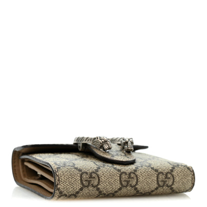 Gucci GG Supreme Monogram Dionysus Card Case Wallet Beige Taupe 4 of 8