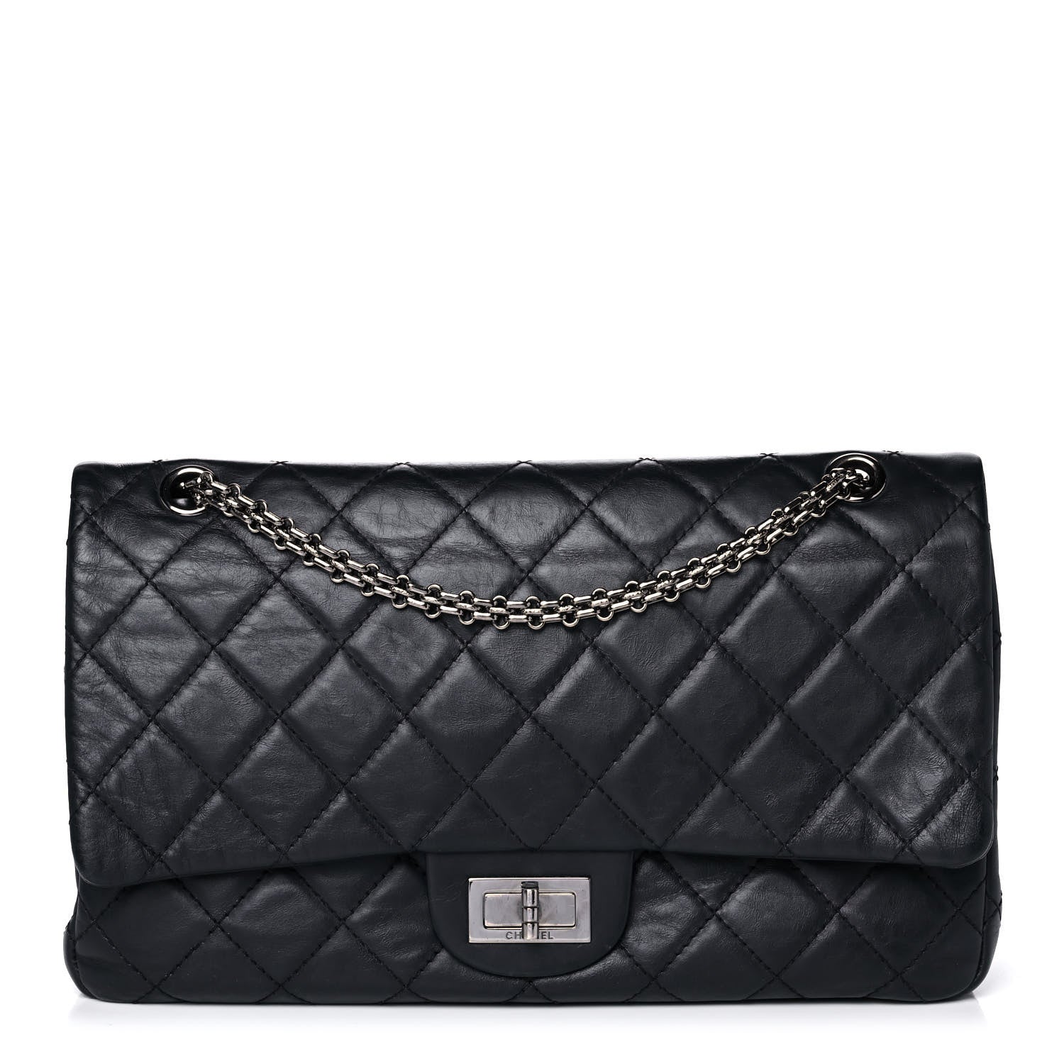 Chanel Aged Calfskin Quilted 2.55 Reissue 227 Flap Navy Blue 1 of 15
