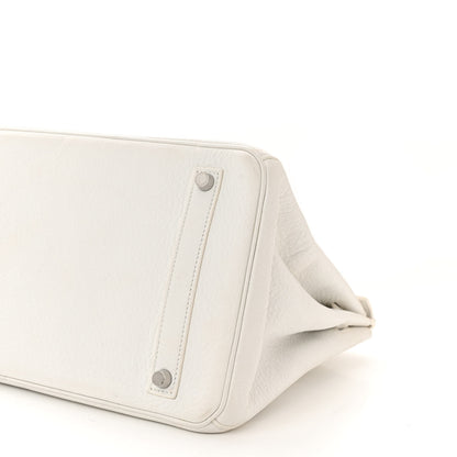 Hermes Taurillon Clemence Birkin 35 White 10 of 14