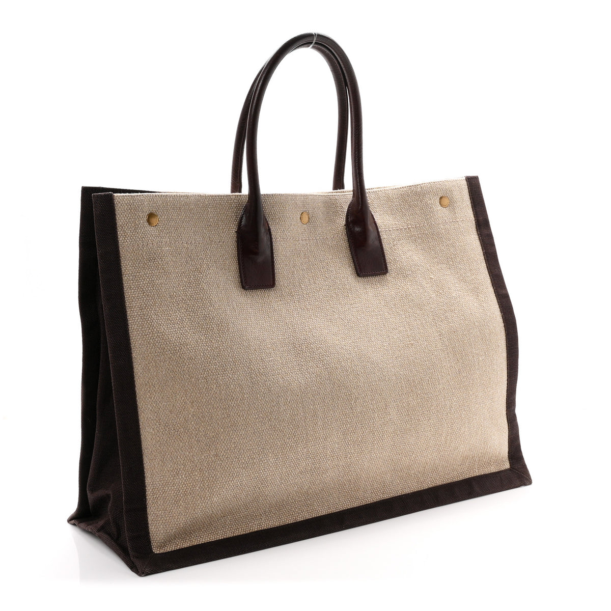 Linen Calfskin Rive Gauche Tote Natural
