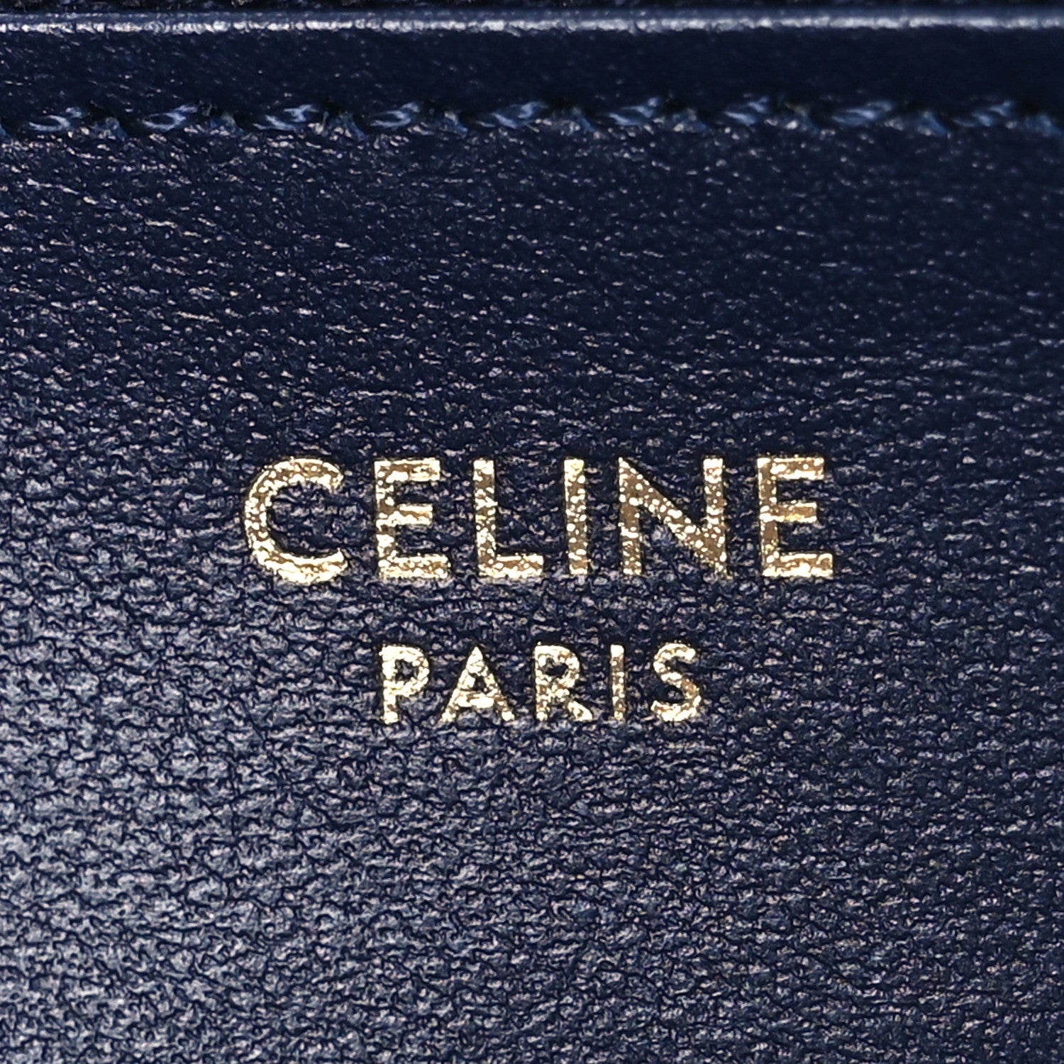 Celine Lambskin Quilted Large C Charm Zip Around Wallet Dark Blue 6 of 10