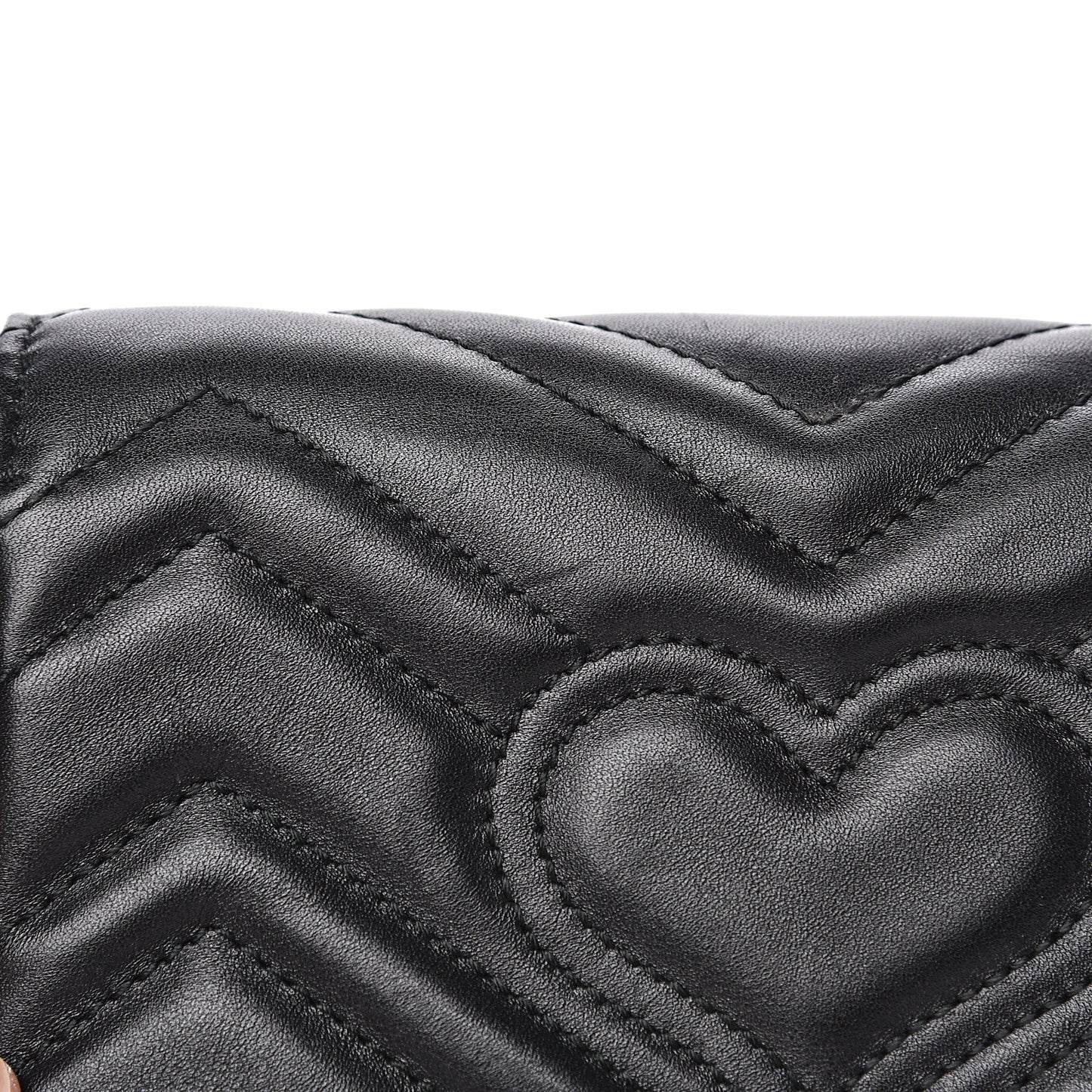 Calfskin Matelasse Super Mini GG Marmont Shoulder Bag Black