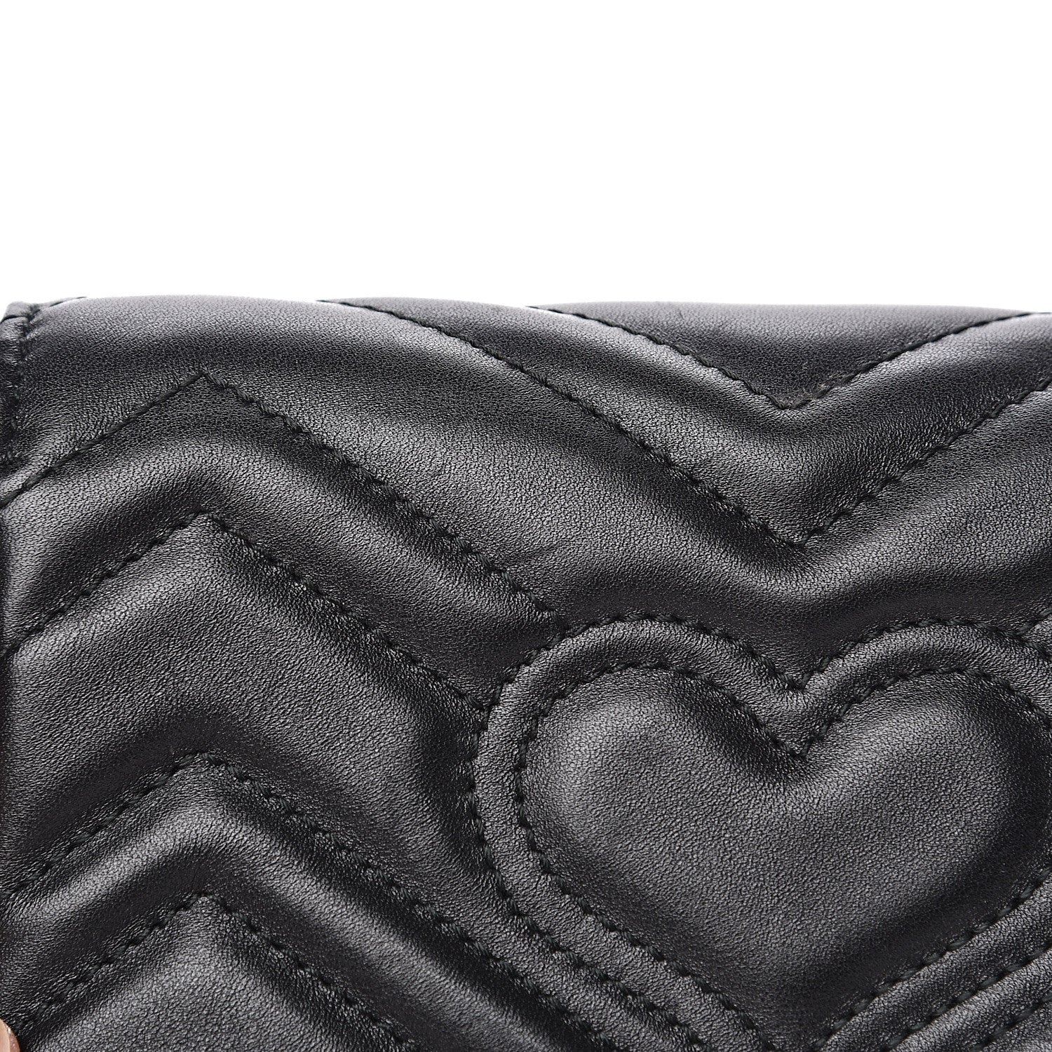 Gucci Calfskin Matelasse Super Mini GG Marmont Shoulder Bag Black 13 of 16