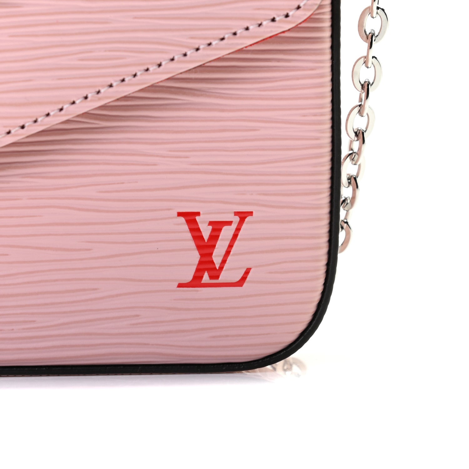 Louis Vuitton Epi Pochette Felicie Rose Ballerine Stripe 8 of 10