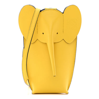 Loewe Calfskin Elephant Pouch Crossbody Bag Yellow 1 of 11