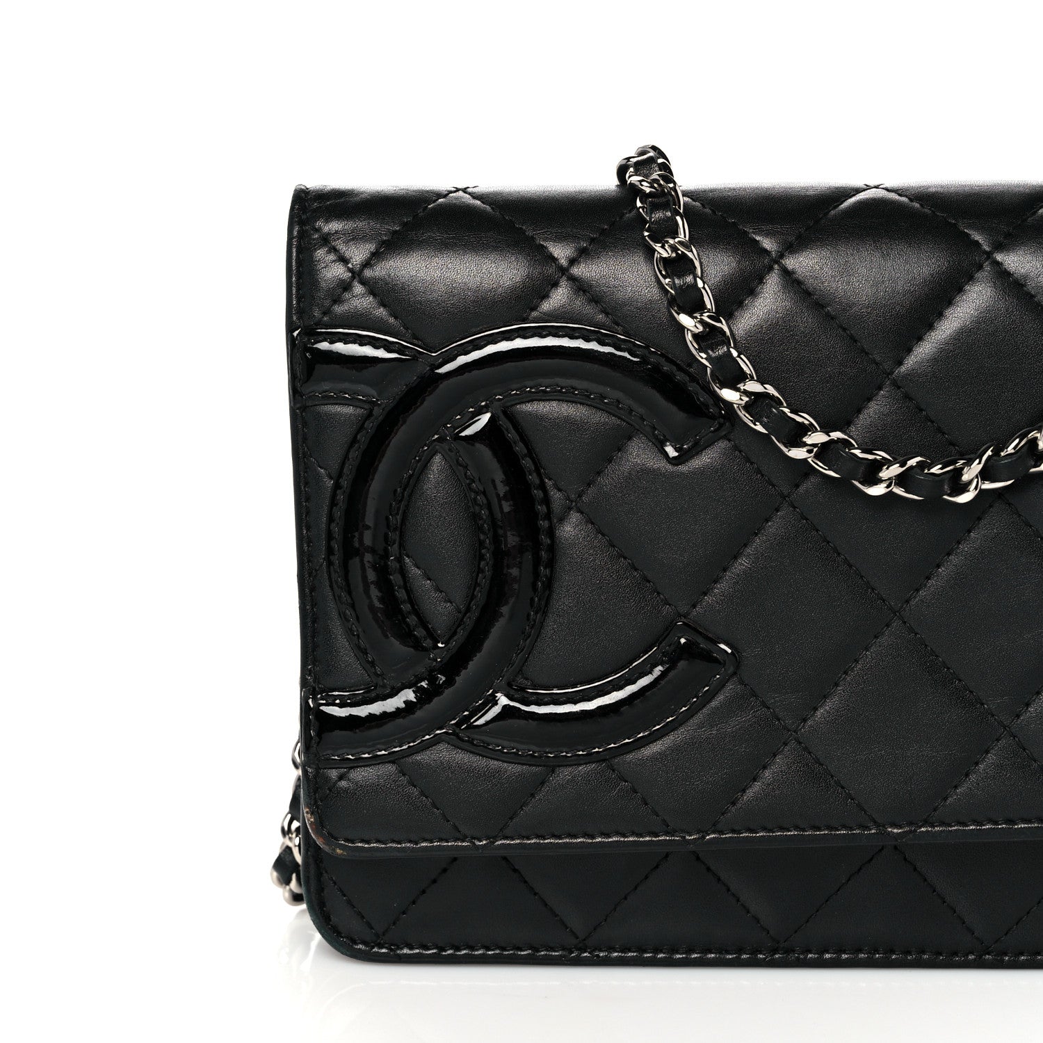 Chanel Calfskin Quilted Cambon Wallet On Chain WOC Black 9 of 15