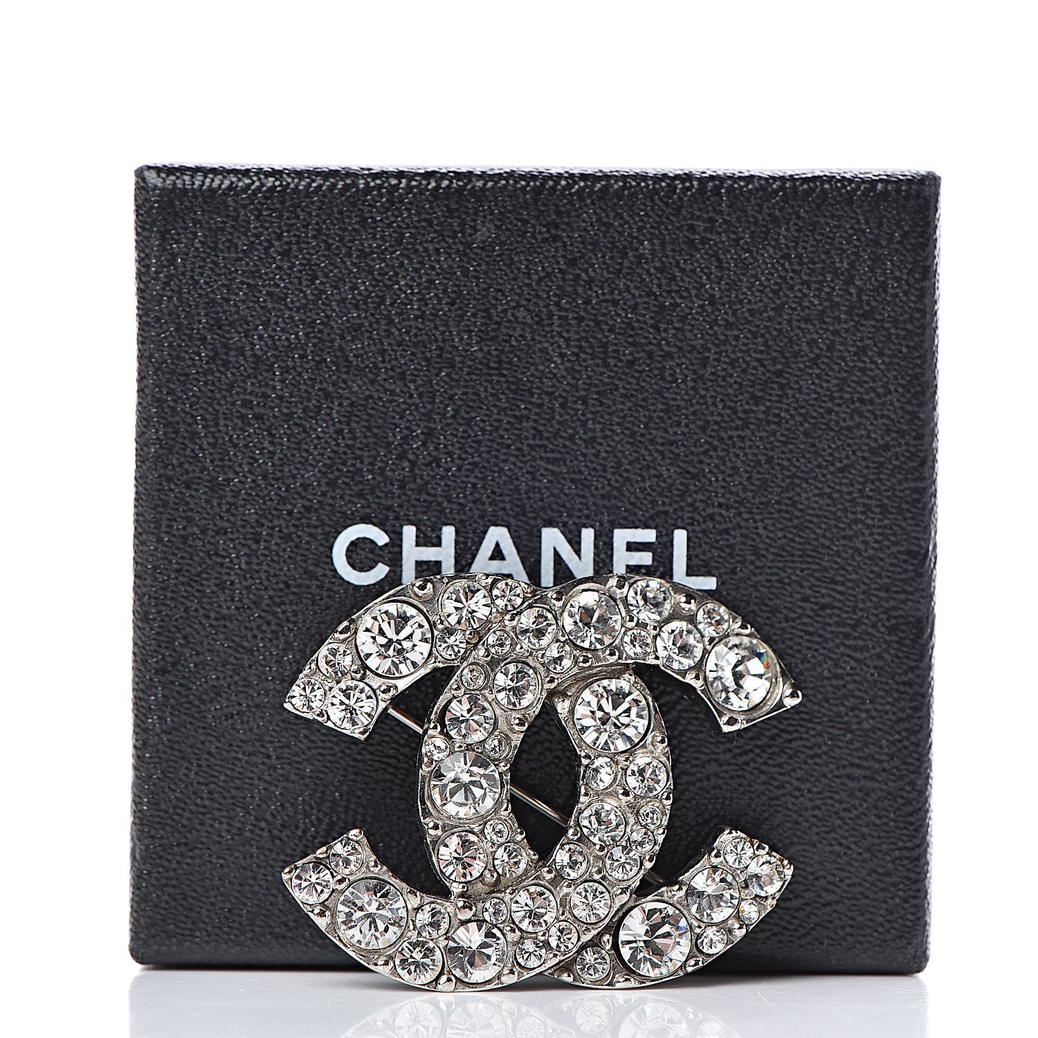 Chanel Crystal CC Brooch Silver 5 of 5