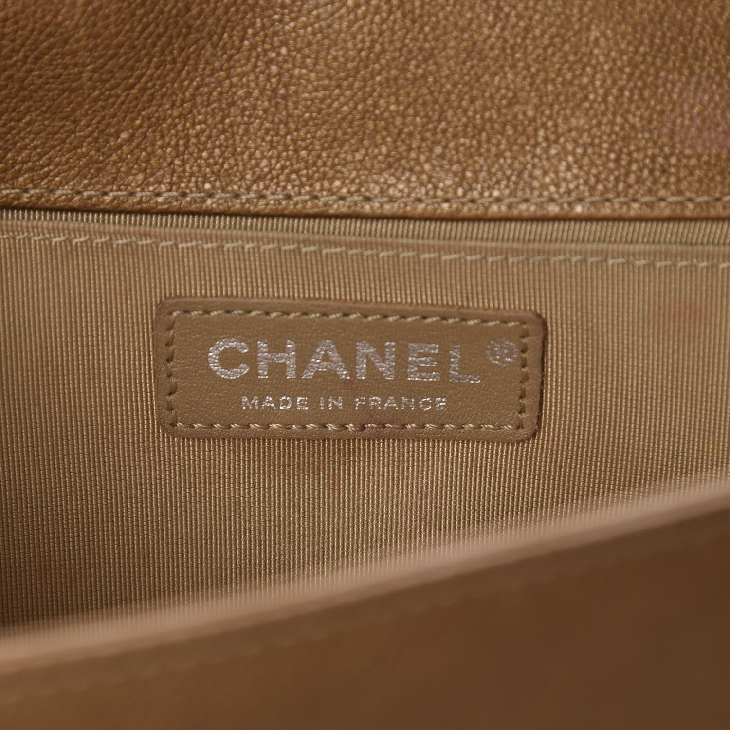 Chanel Metallic Calfskin Quilted Medium Boy Flap Dark Gold 8 of 11