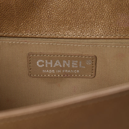 Chanel Metallic Calfskin Quilted Medium Boy Flap Dark Gold 8 of 11