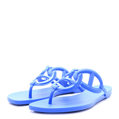 Hermes Rubber Womens Egerie Sandals 40 Bleu Outremer 4 of 10