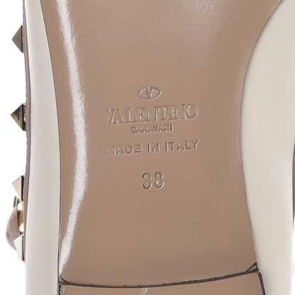Valentino Garavani Calfskin Rockstud Cage Ballerina Flats 38 Light Ivory Poudre 6 of 9