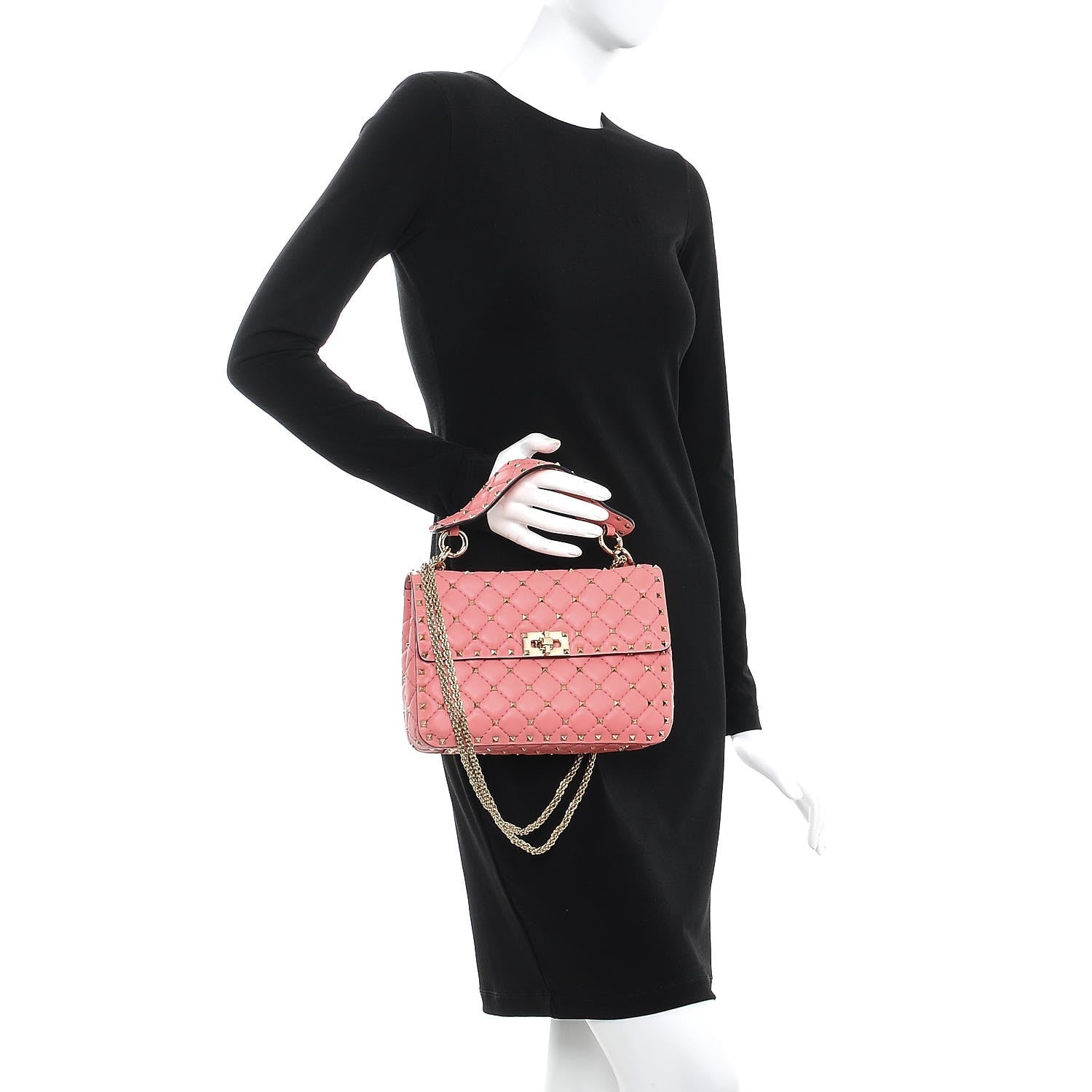 Valentino Garavani Nappa Medium Rockstud Spike Shoulder Bag Paradise Rose 3 of 7