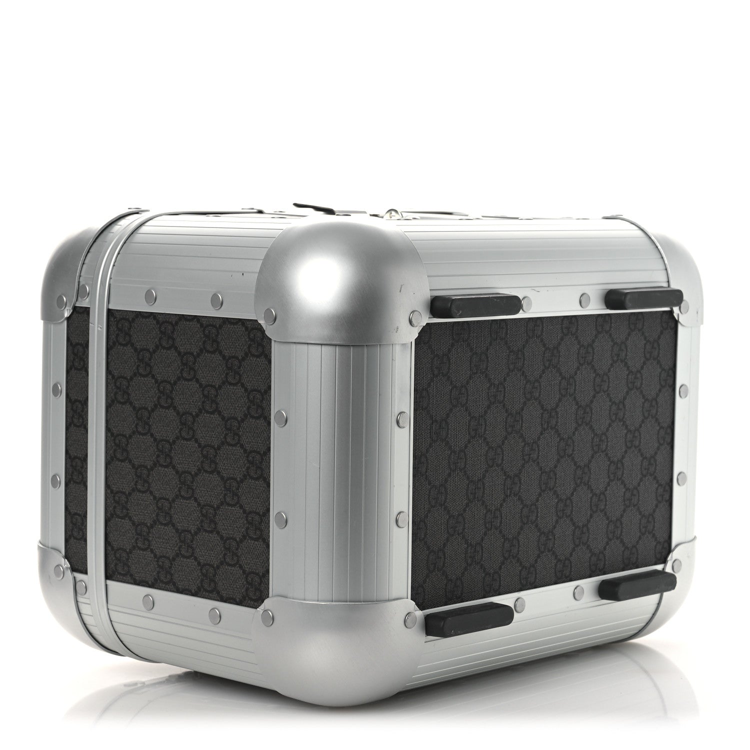 Gucci GG Supreme Monogram Aluminum Porter Beauty Case Silver 5 of 15