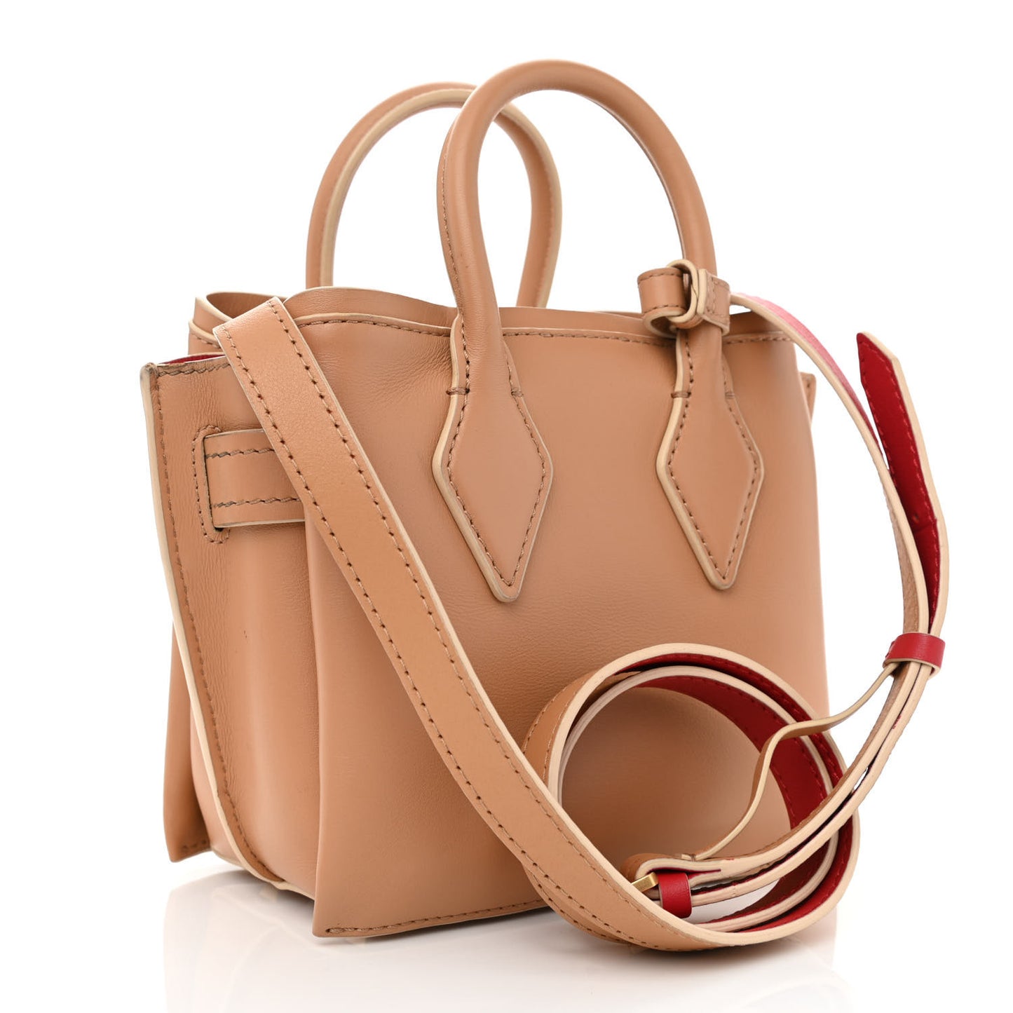 Grained Calfskin Mini Milla Tote Beige