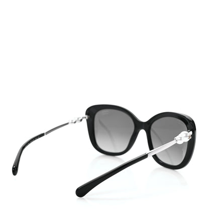 Chanel Acetate Polarized Butterfly Winter Pearl Sunglasses 5339-H Black 4 of 8