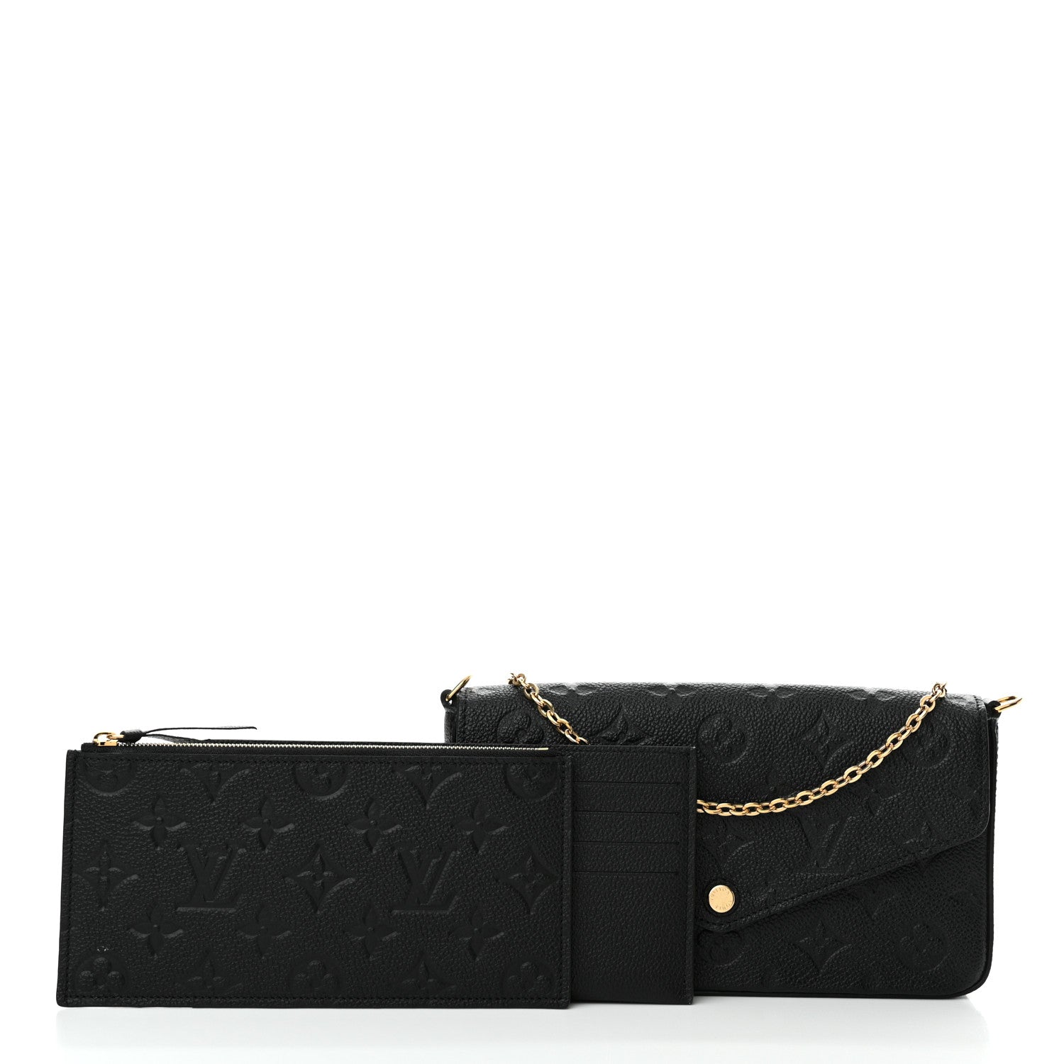 Louis Vuitton Empreinte Pochette Felicie Chain Wallet Black 3 of 12