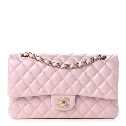 Chanel Iridescent Calfskin Quilted Medium Double Flap Light Pink 1 of 11