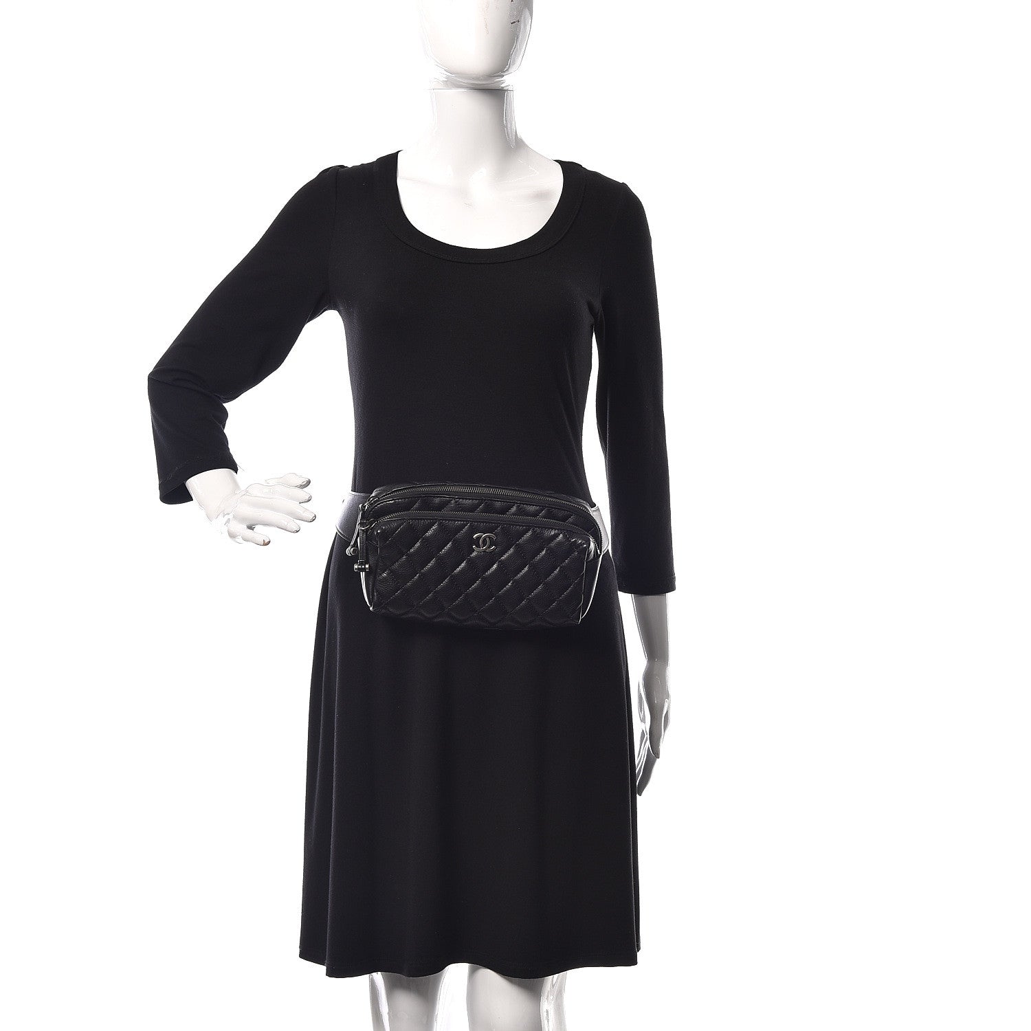 Chanel Calfskin Quilted Waist Bag Black 2 of 9