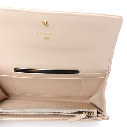 Chanel Lambskin Quilted 19 Flap Wallet Beige 4 of 7