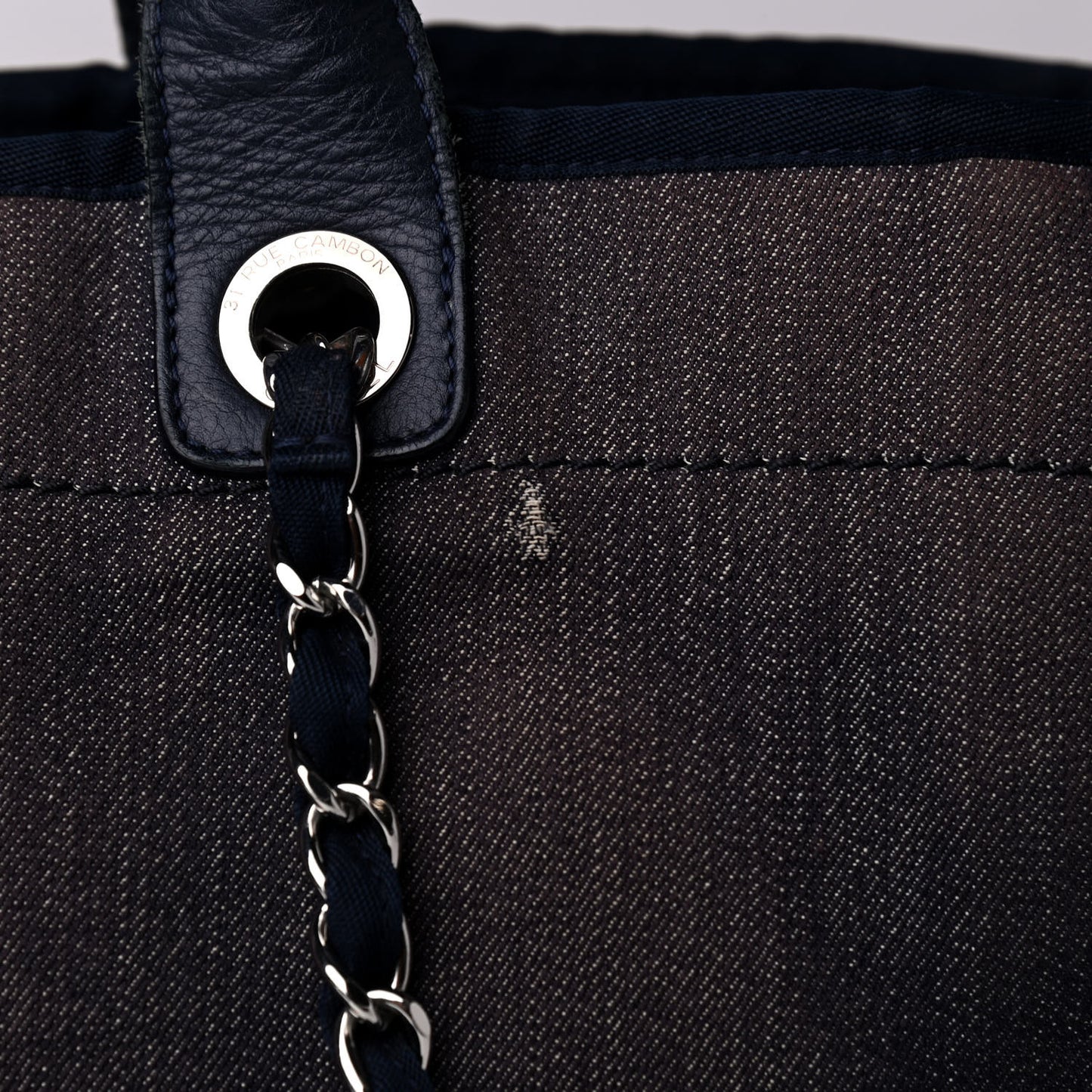 Denim Large Deauville Tote Dark Blue