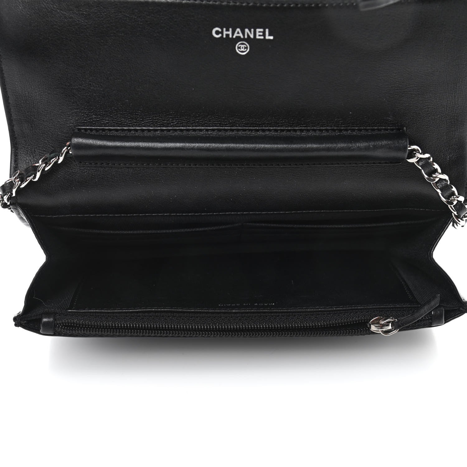 Chanel Patent Quilted Wallet On Chain WOC Black 4 of 5