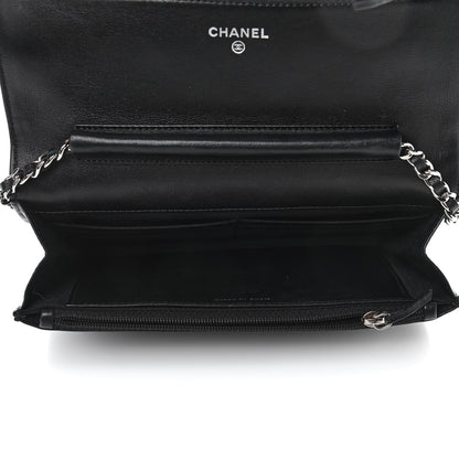 Chanel Patent Quilted Wallet On Chain WOC Black 4 of 5