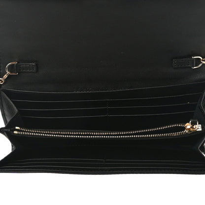 Fendi Nappa Matisse FF Embossed Continental Wallet On Chain Black 7 of 10