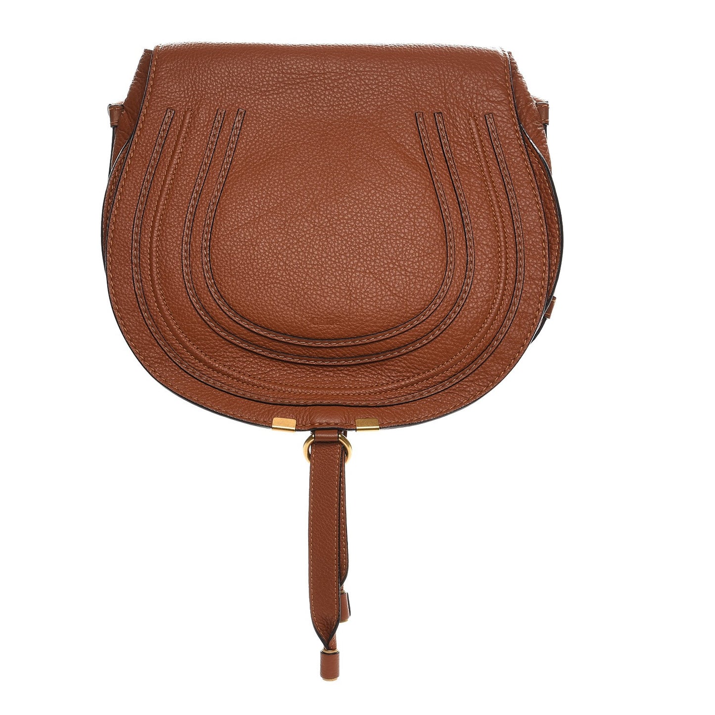 Calfskin Medium Marcie Round Crossbody Bag Tan