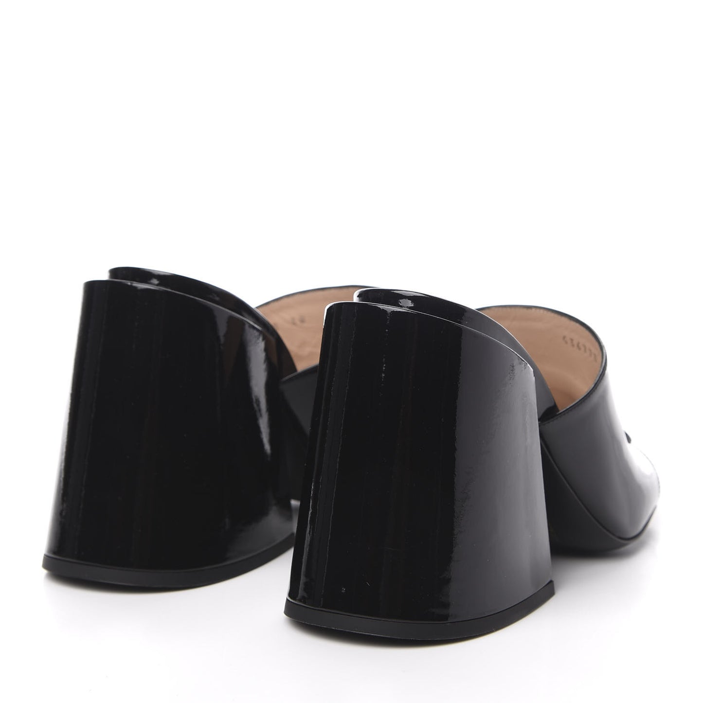 Patent Lexi Horsebit High-Heel Slide Sandals 38 Black