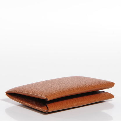 Hermes Epsom Calvi Card Case Gold 4 of 7