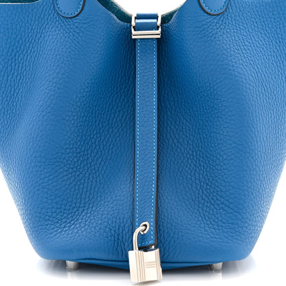 Hermes Taurillon Clemence Picotin Lock 18 PM Mykonos 8 of 11