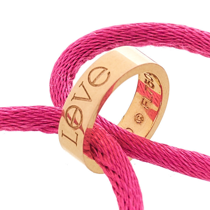 18K Pink Gold Charity LOVE Adjustable Cord Bracelet Pink
