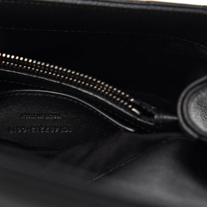 Saint Laurent Sheepskin Matelasse Chevron Monogram Medium College Bag Black 10 of 11