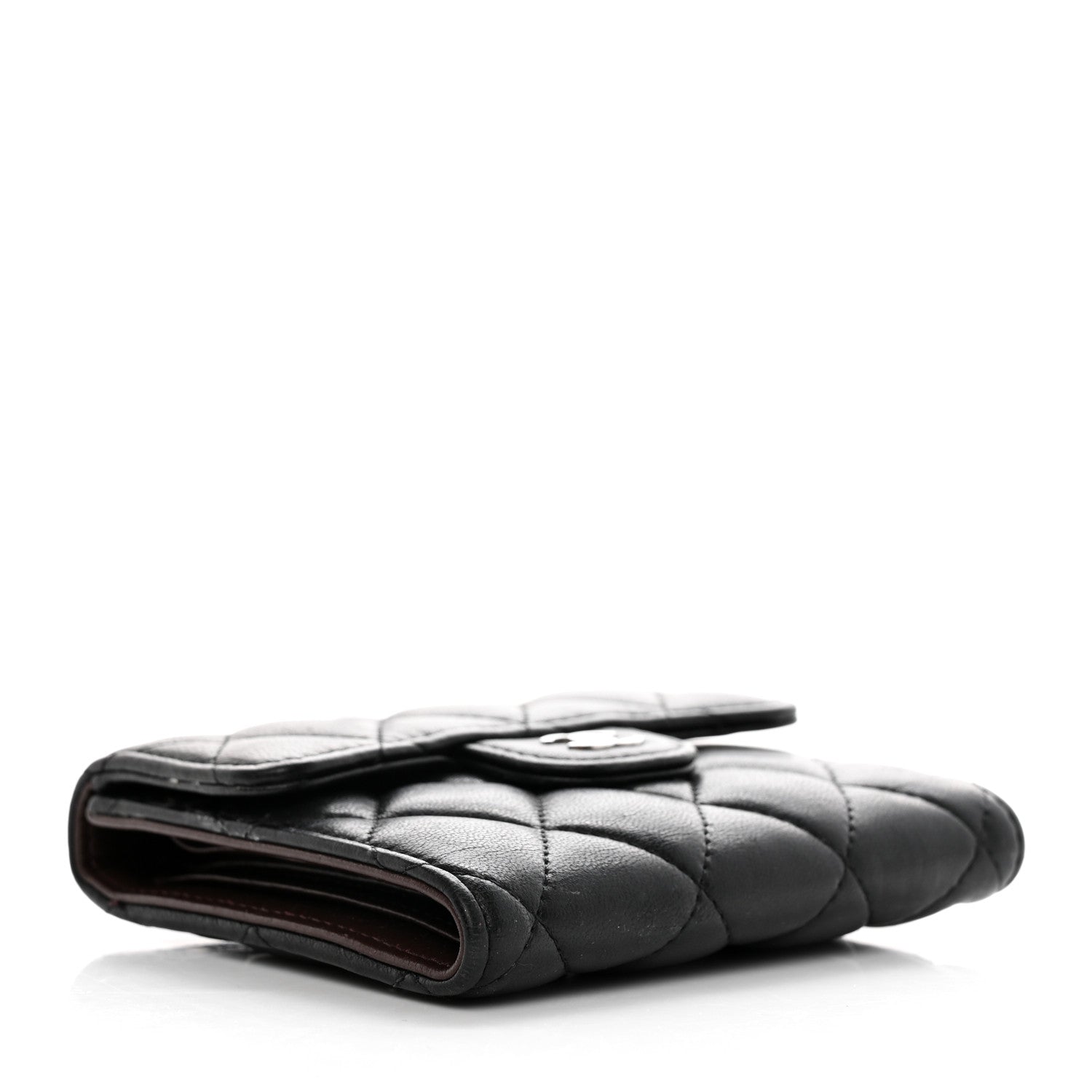 Chanel Lambskin Quilted Compact Flap Wallet Black 4 of 14