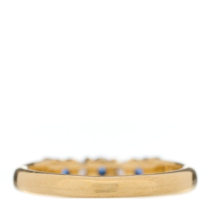 Tiffany 18K Yellow Gold Diamond Blue Sapphire Band Ring 50 5.25 3 of 4