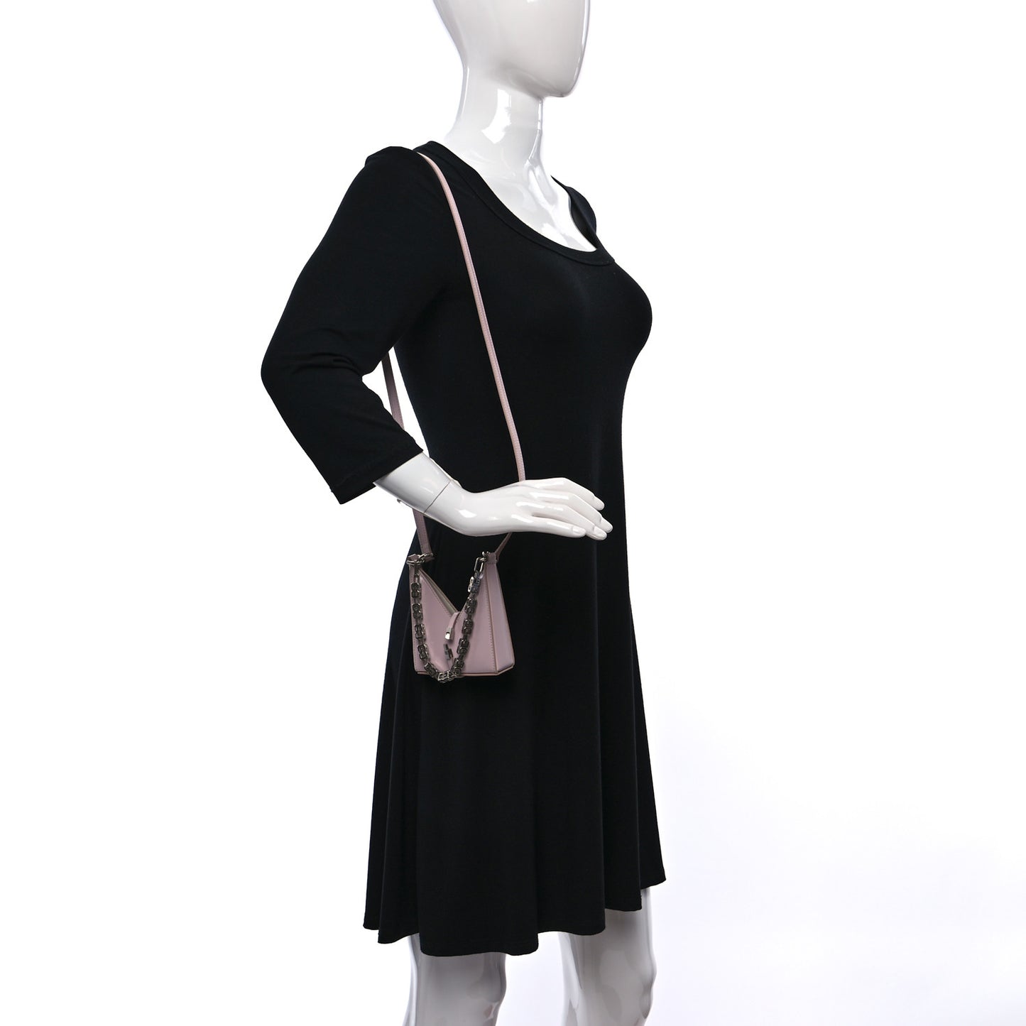 Box Calfskin Micro Cut Out Shoulder Bag Light Pink