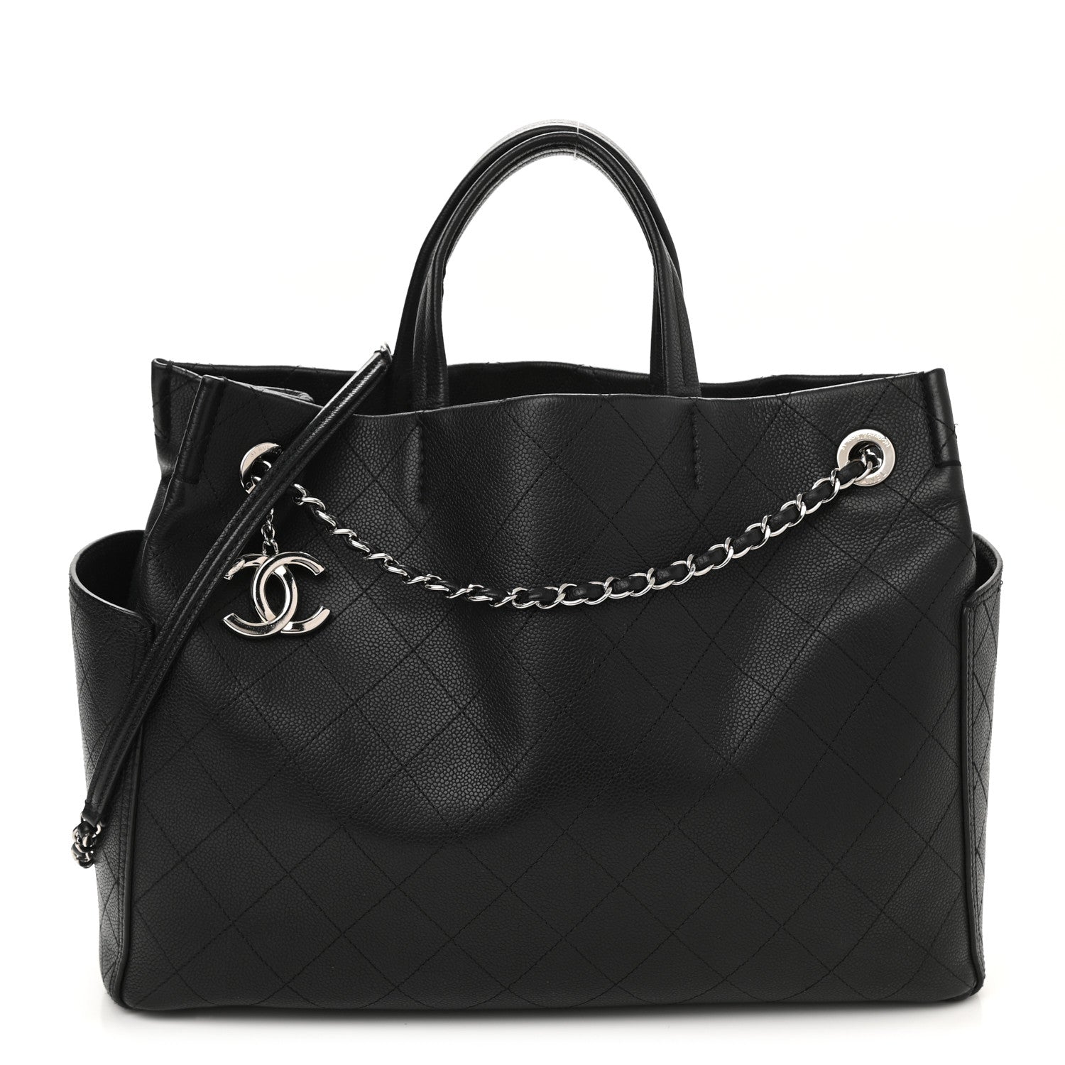 Chanel Grained Calfskin CC Pocket Tote Black 1 of 10