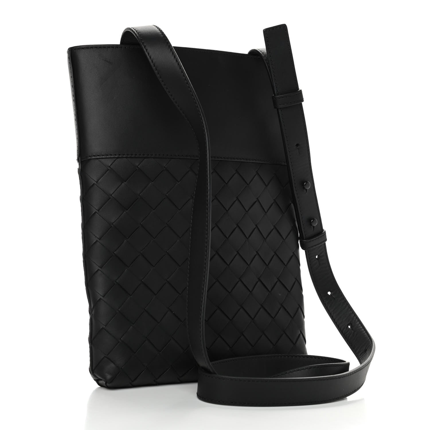 Bottega Veneta Nappa Intrecciato VN Crossbody Messenger Bag Black 2 of 4